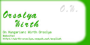 orsolya wirth business card